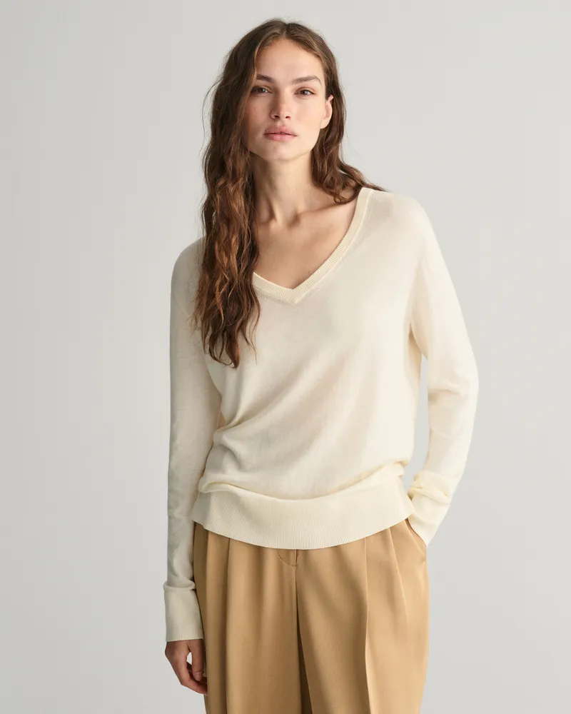 Gant Damen Feinstrick V-Neck Pullover 