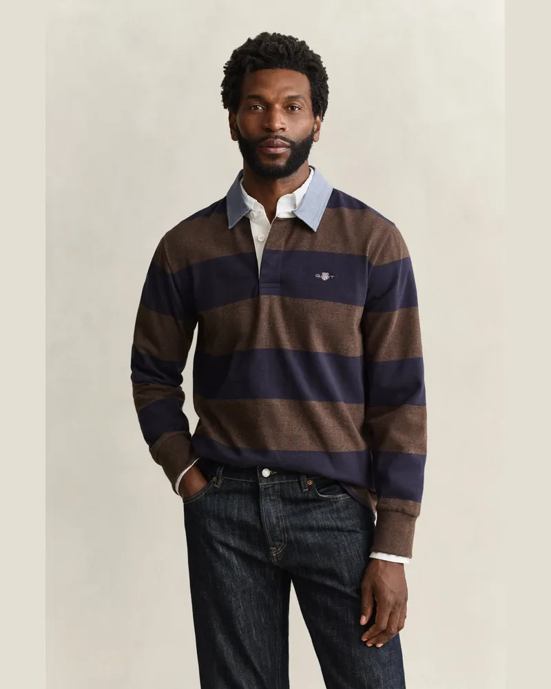 Gant Herren Classic Heavy Rugger Schwarz Braun MELANGE Schwarz