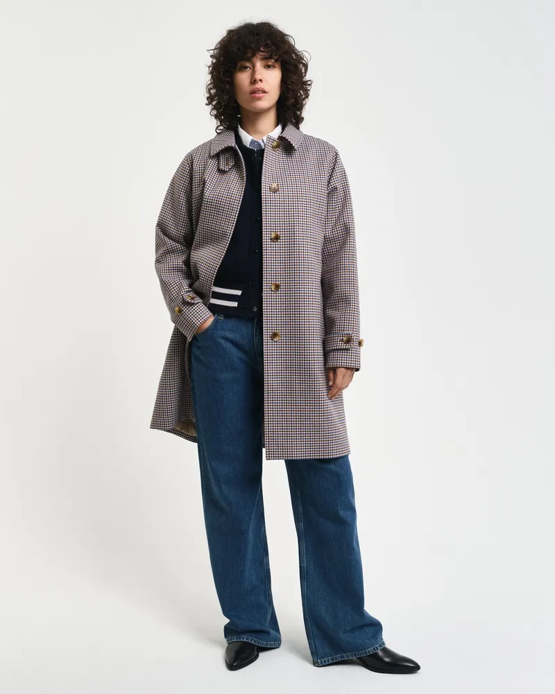 Gant Damen Kurzmantel mit kleinem Karomuster 