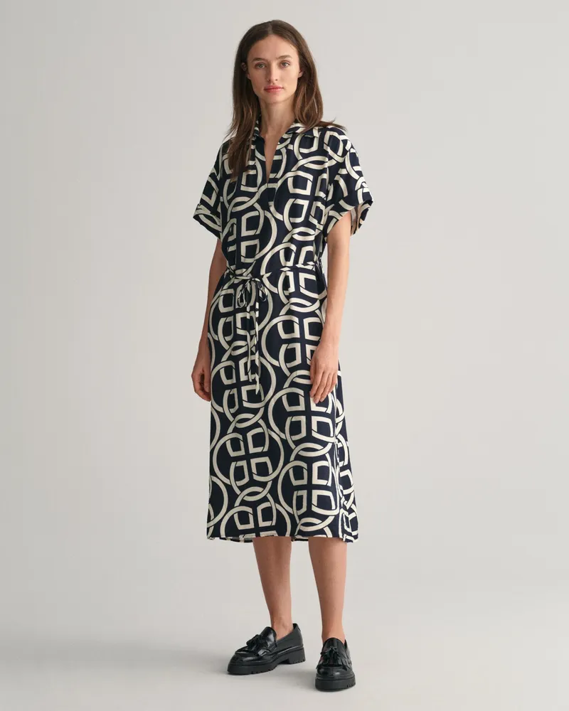 Gant Damen Monogram Kurzarm-Kaftan mit Print 