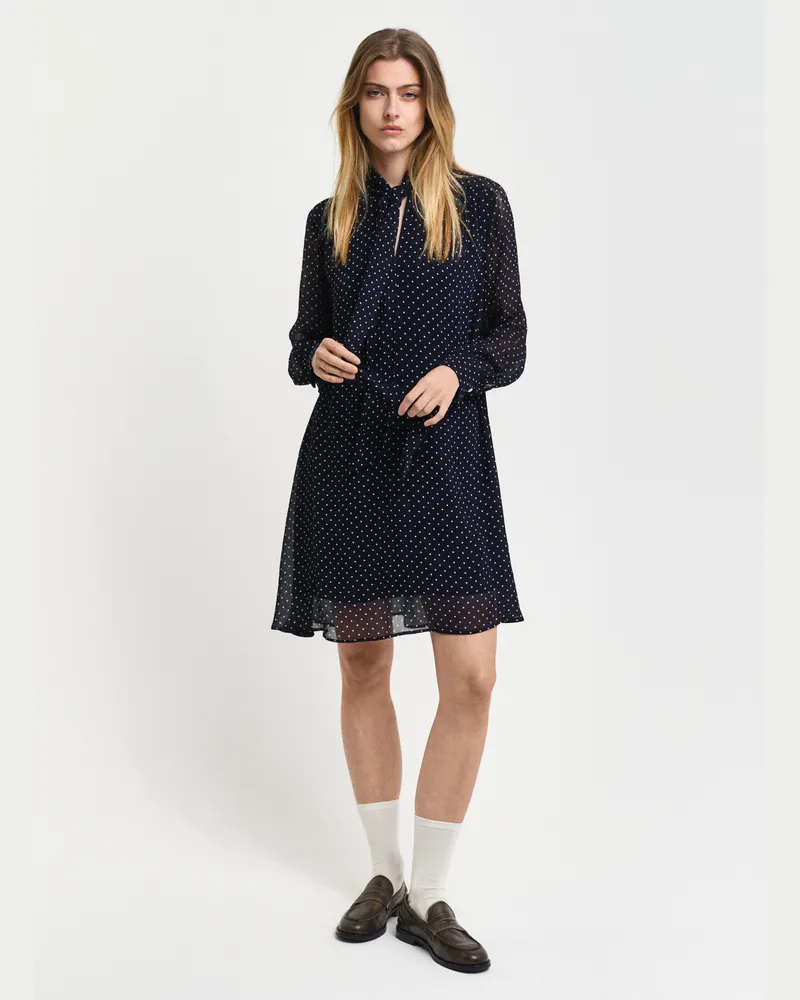 Gant Damen Gepunktetes Kleid mit Schluppe 