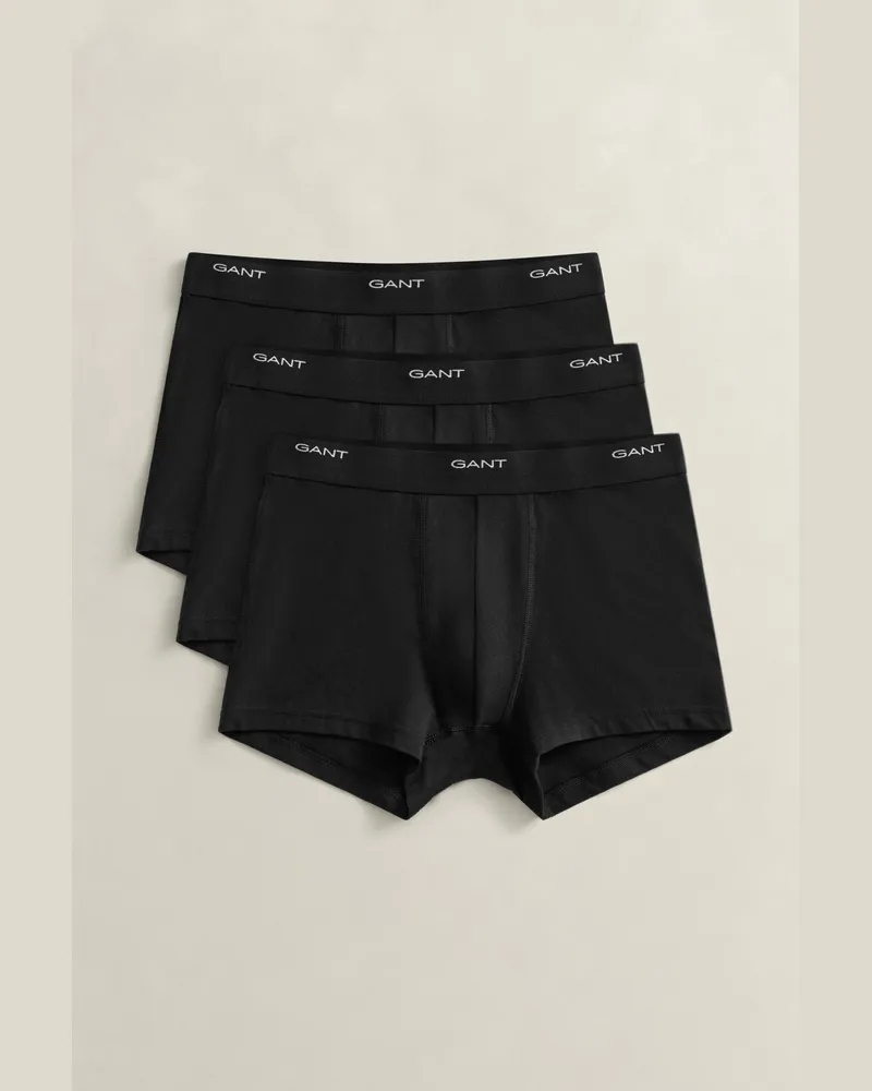 Gant Herren 3er-Pack Boxershorts Schwarz Schwarz