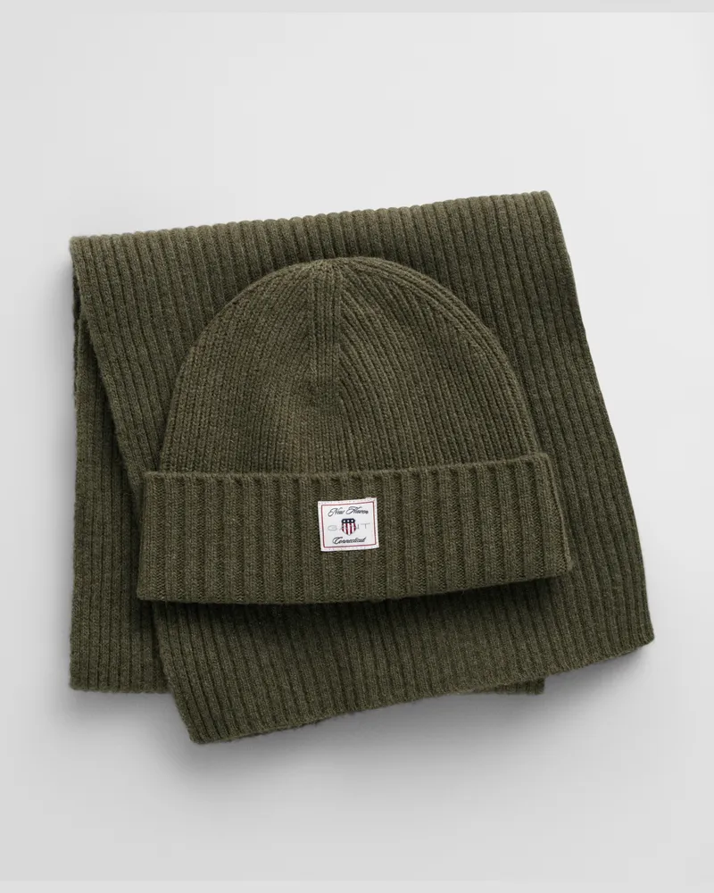 Gant Herren Beanie und Schal im Geschenkset 
