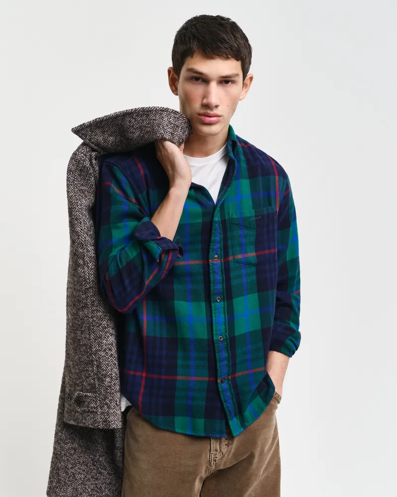 Gant Herren Regular Fit Twill Hemd mit Karomuster 