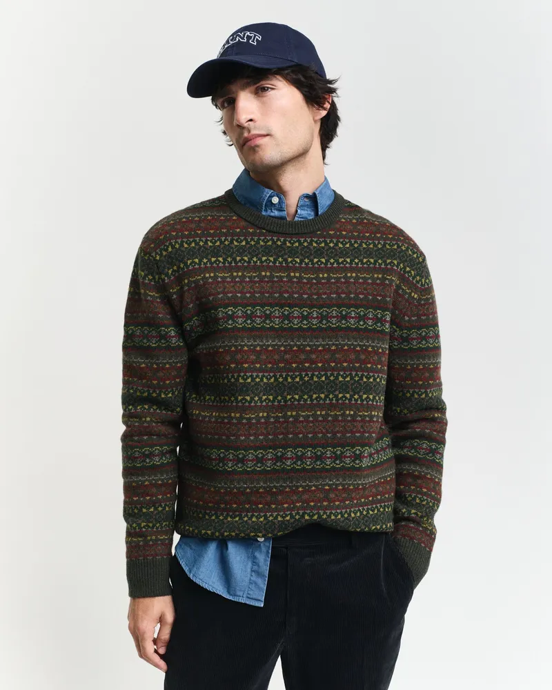 Gant Herren Fair Isle Rundhalspullover 