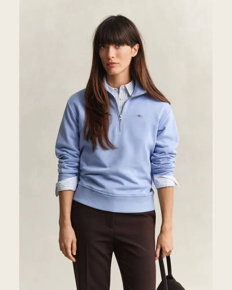 Gant Damen Shield Sweatshirt mit Reißverschlusskragen MISTY LAVENDER Misty