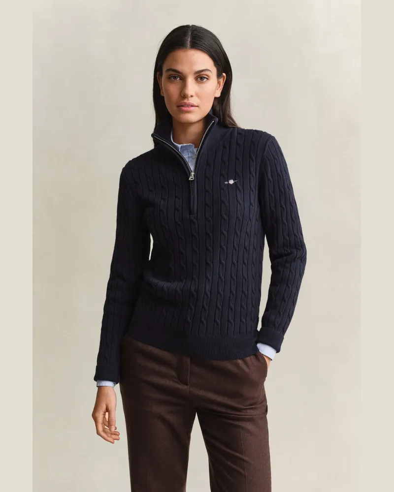 Gant Damen Zopfstrick-Troyer mit Stretch EVENING Blau Evening