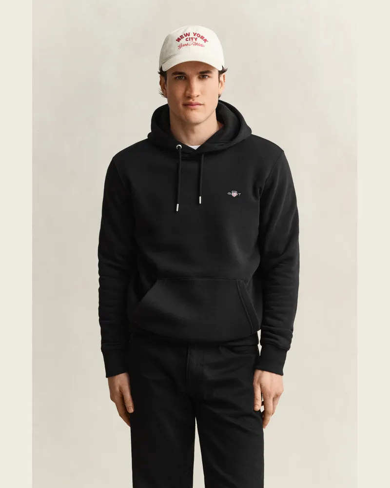 Gant Herren Shield Hoodie Schwarz Schwarz