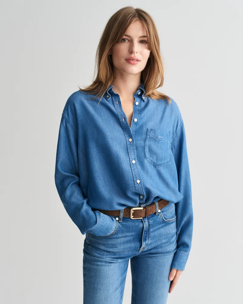 Gant Damen Relaxed Fit Indigo Bluse 