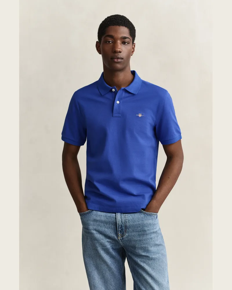 Gant Herren Classic Regular Fit Poloshirt NAUTICAL Blau Nautical
