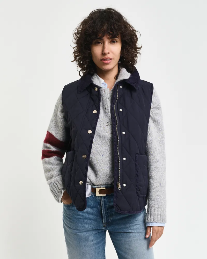 Gant Damen Steppweste mit Corddetails 