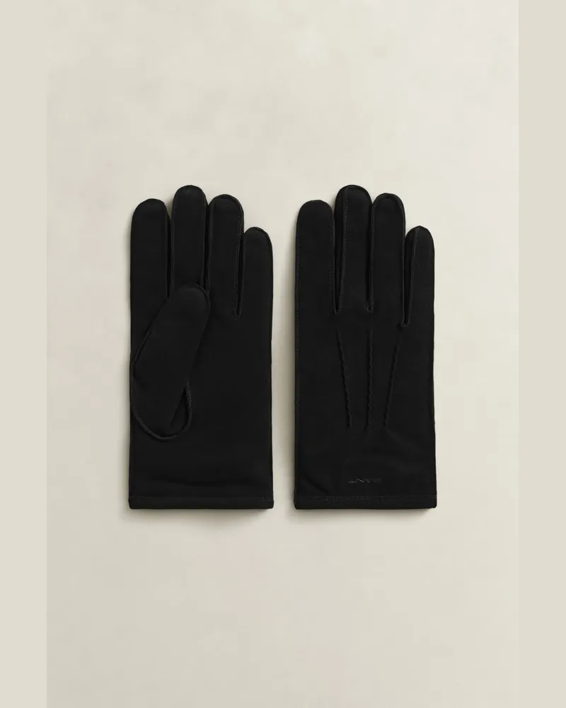 Gant Herren Veloursleder Handschuhe mit Kaschmirfutter Schwarz Schwarz