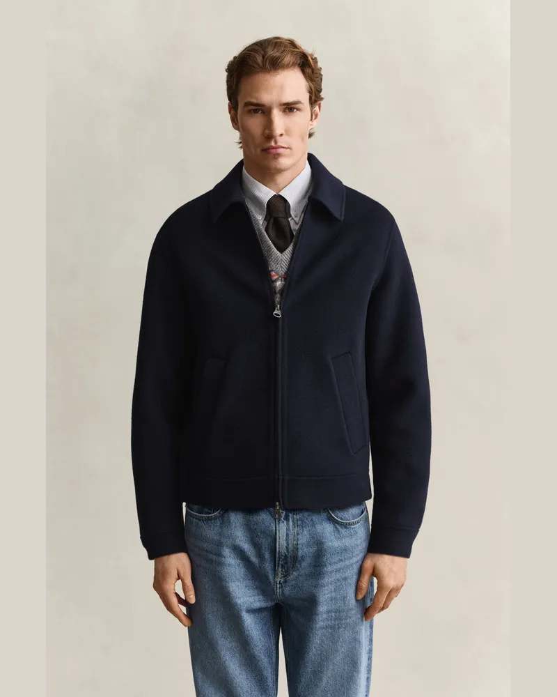 Gant Herren Handgenähte Jacke EVENING Blau Evening
