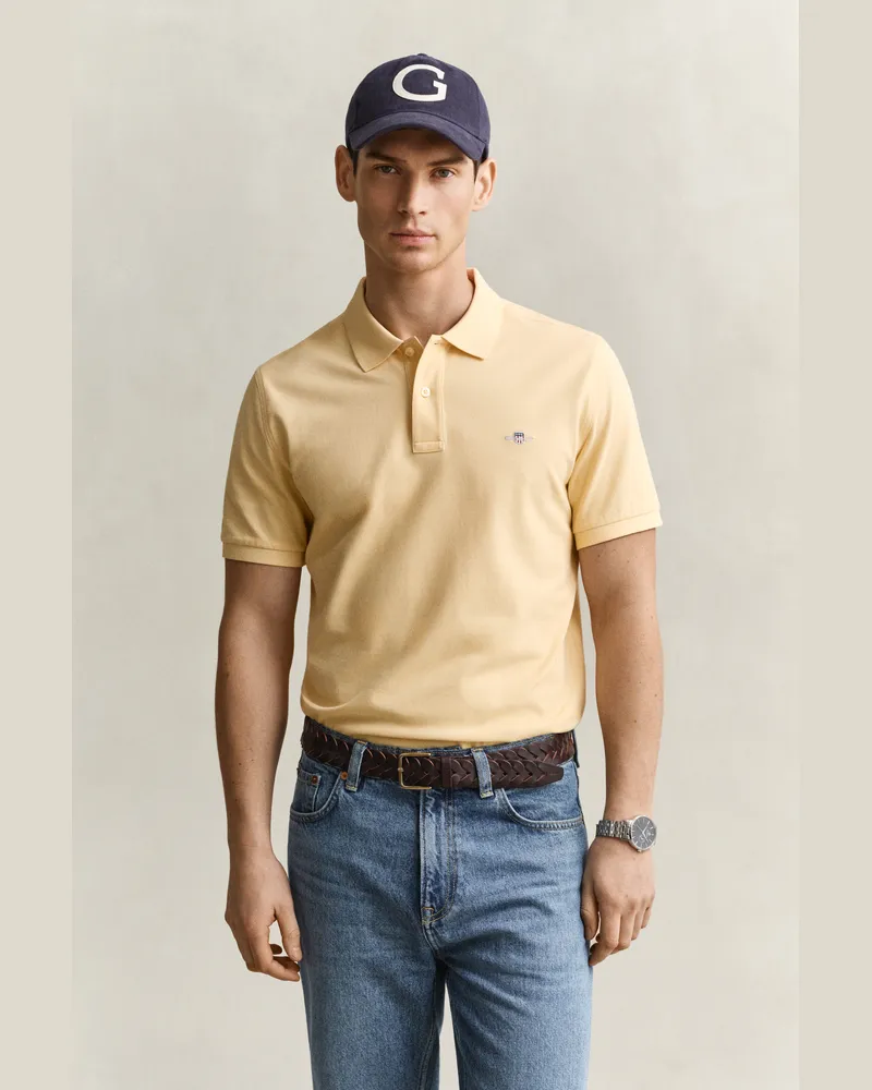 Gant Herren Classic Regular Fit Poloshirt MILD Gelb Mild