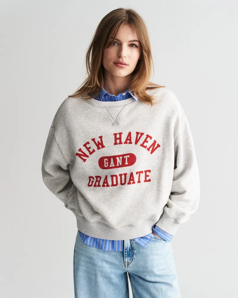 Gant Damen Graphic Rundhals-Sweatshirt 