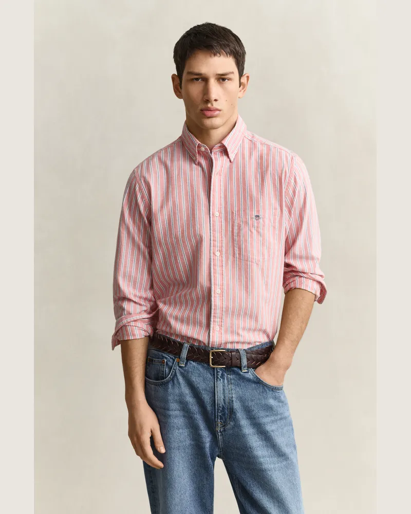 Gant Herren Classic Oxford-Hemd mit Streifen MAPLE FIRE Maple