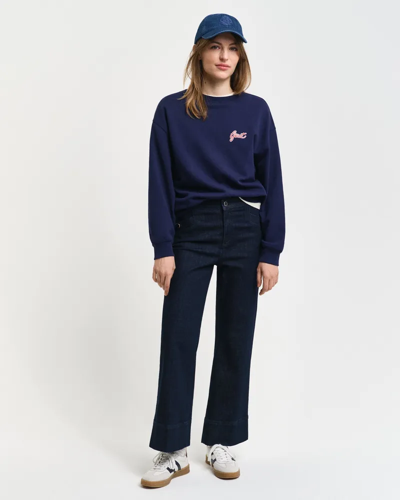 Gant Damen Verkürzte Denim-Jeans mit Falten 