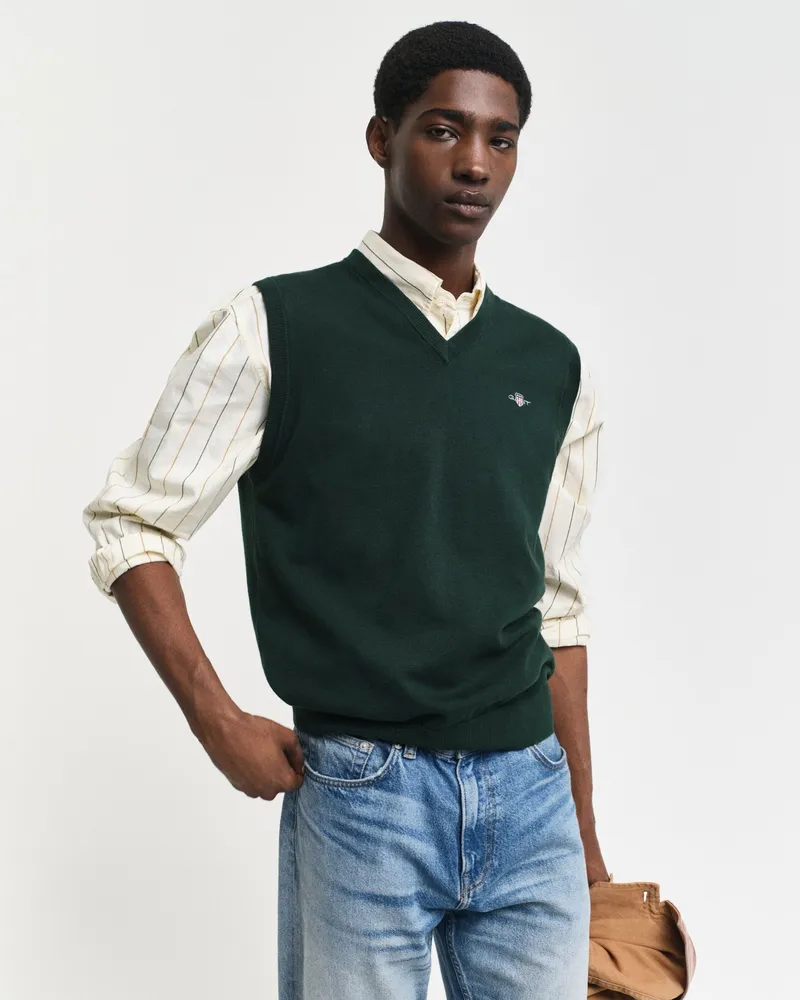 Gant Herren Classic Weste aus Baumwolle 