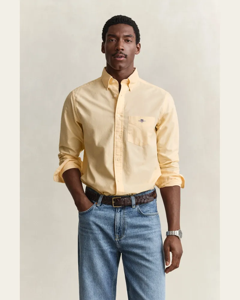 Gant Herren Classic Regular Fit Oxford-Hemd MILD Gelb Mild