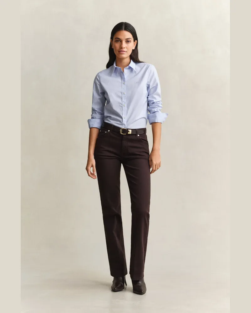 Gant Damen Farbige Slim Fit Jeans mit ausgestelltem Bein DEEP Braun Deep