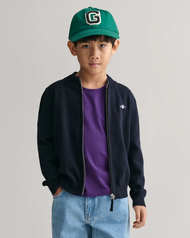 Gant Kids Kids Shield Strickjacke aus Baumwolle mit Reißverschluss 