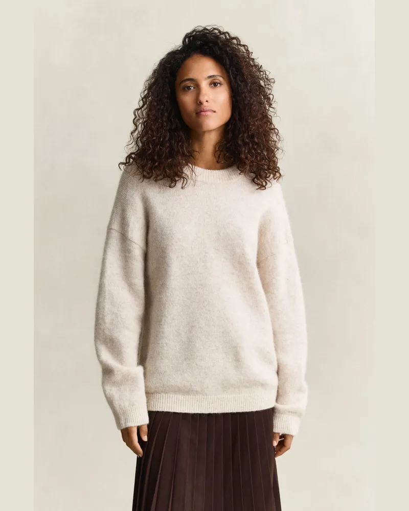 Gant Damen Pullover aus Alpakawollgemisch LIGHT BEIGE MELANGE Light