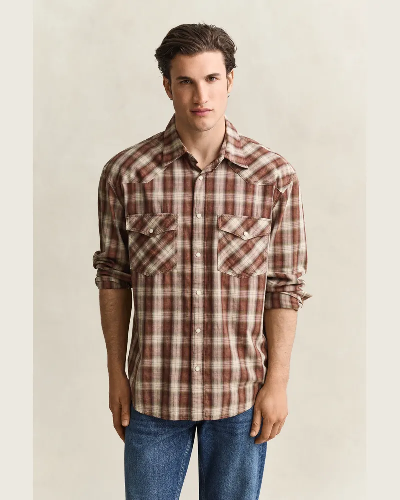 Gant Herren Rodeo Karohemd CARAMEL Braun Caramel