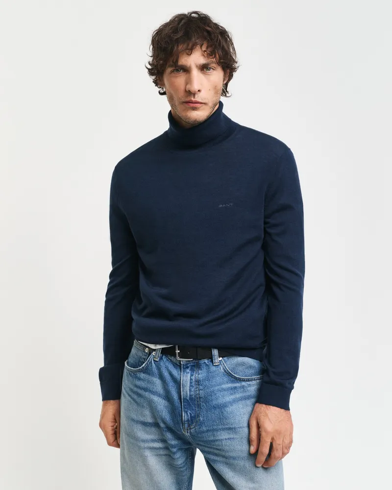 Gant Herren Rollkragenpullover aus extrafeiner Merinowolle 