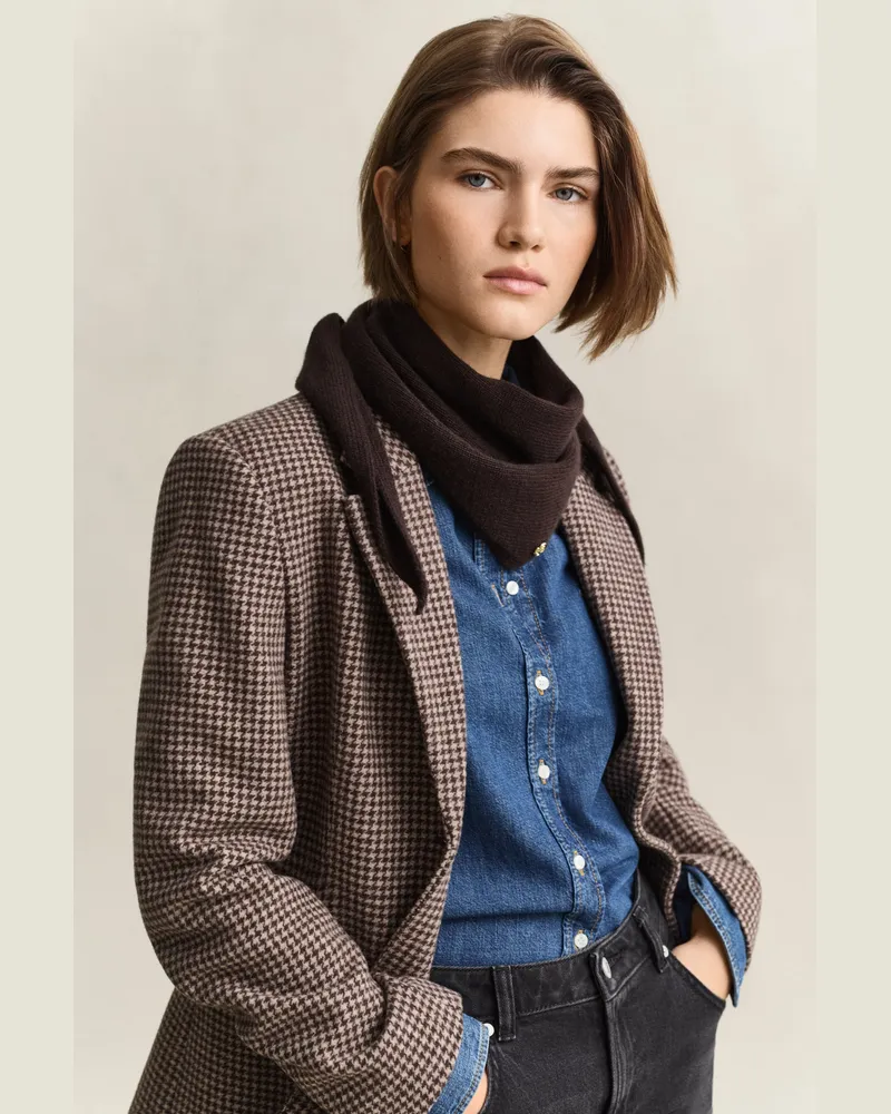 Gant Damen Dreieckstuch aus Woll-Kaschmir-Mix DEEP Braun Deep