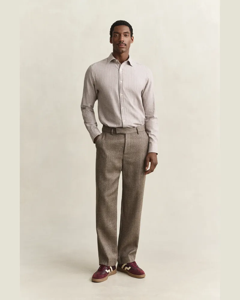 Gant Herren Wollhose aus Melange-Garn FADED TAUPE Faded