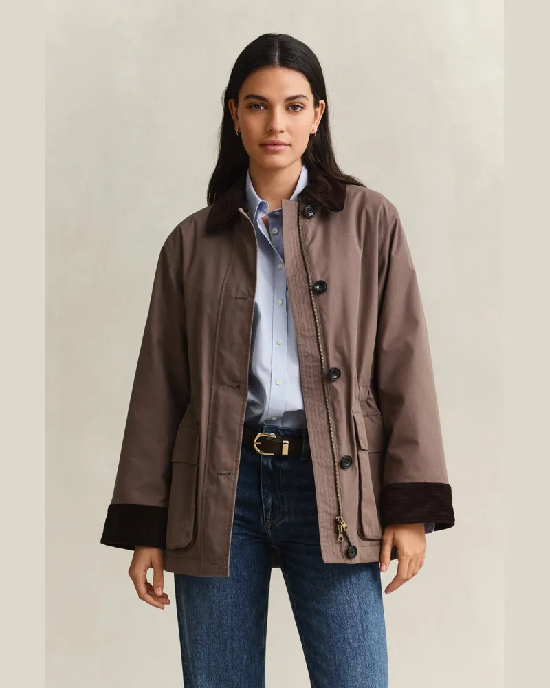 Gant Damen Gewachste Barn Jacke FADED TAUPE Faded