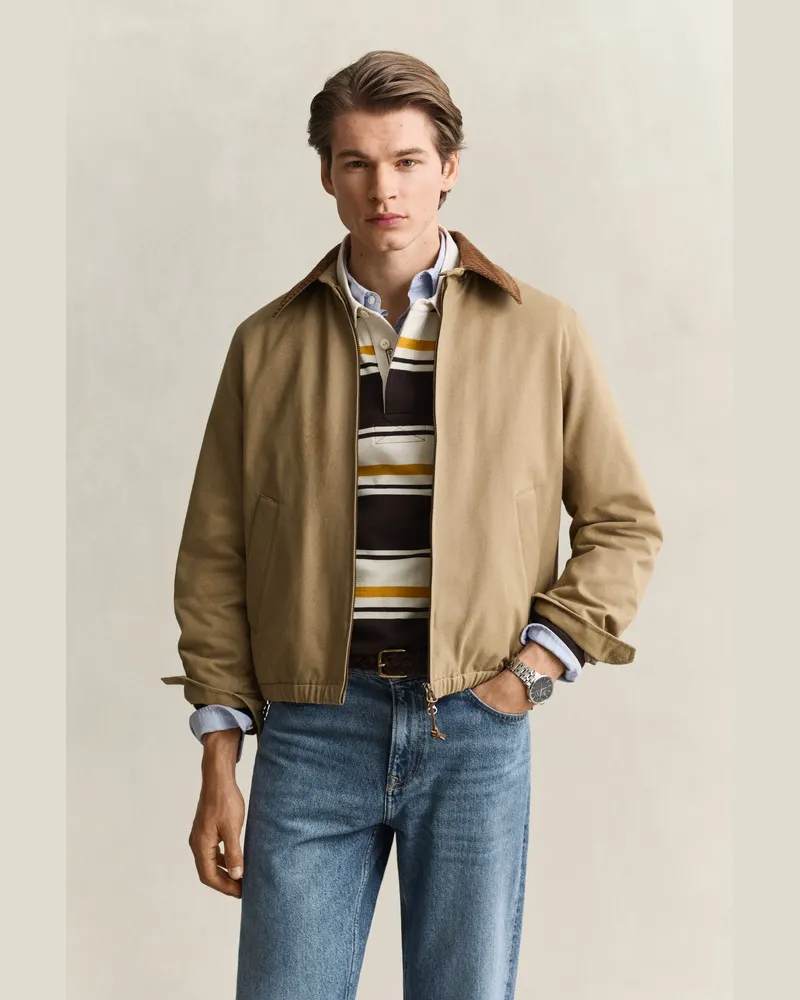 Gant Herren Harrington Jacke aus Moleskin LIGHT TAUPE Light