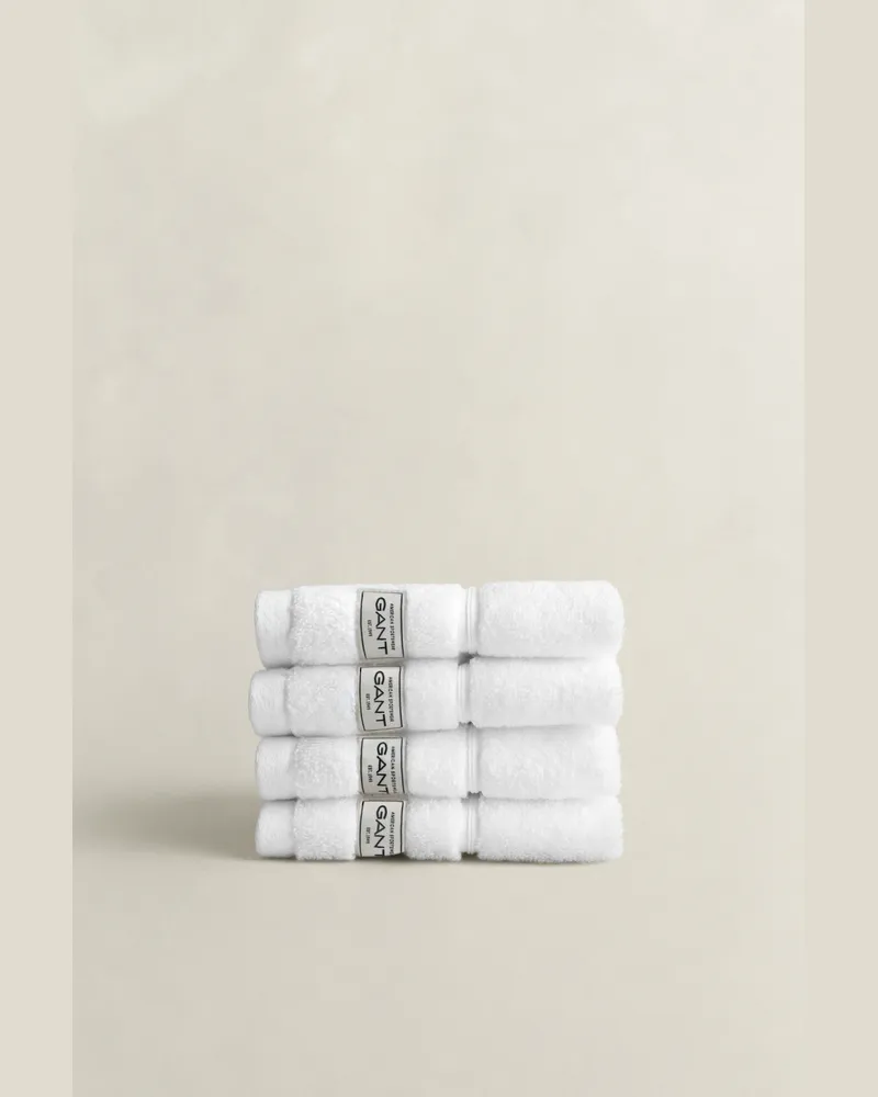 Gant Wohnaccessoires Premium Handtücher 30 x 30 im 4er-Pack Weiß Weiß