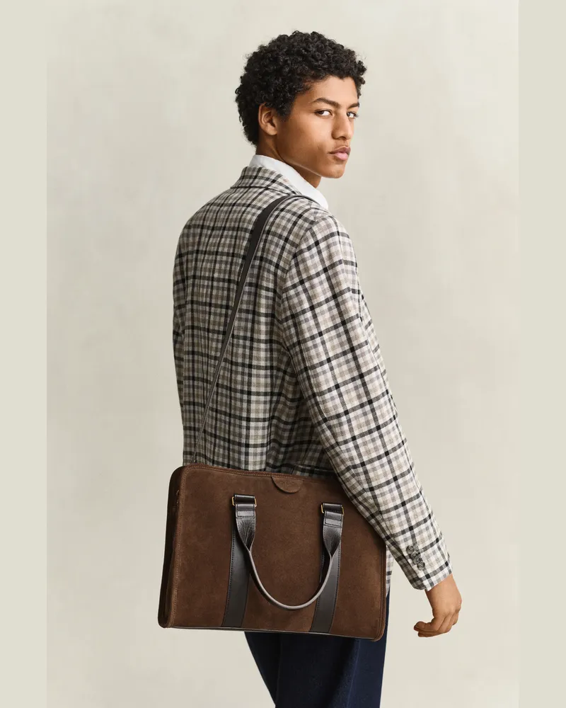 Gant Herren Commuter Bag aus Veloursleder SOIL Braun Soil