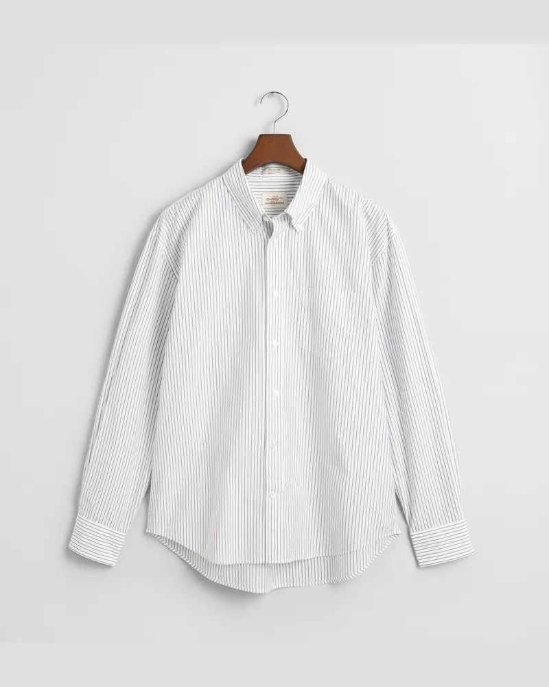 Gant Herren Relaxed Fit Heritage Popelin Hemd mit Streifen 
