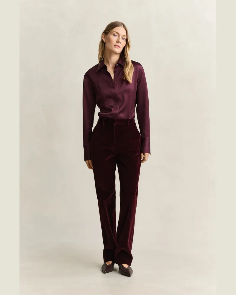 Gant Damen Formelle Samthose DARKENED WINE Darkened