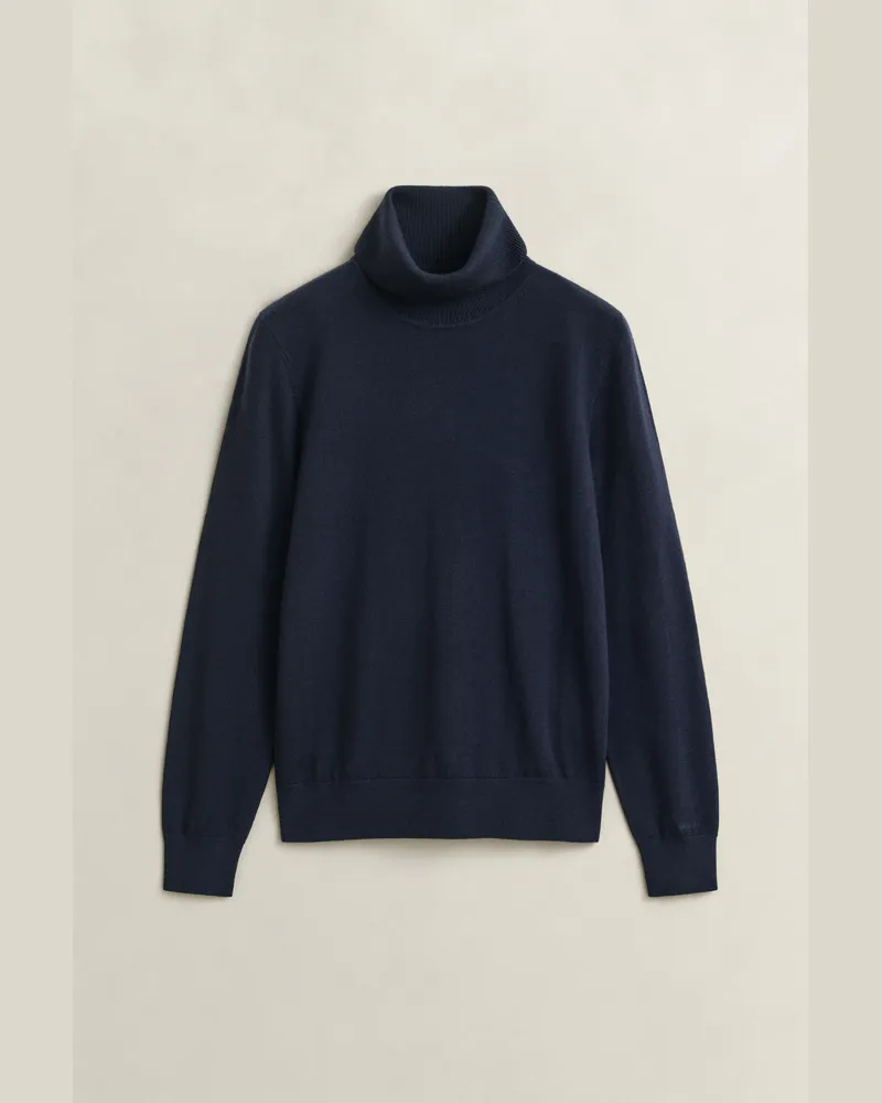 Gant Damen Rollkragenpullover aus extrafeiner Merinowolle EVENING Blau Evening