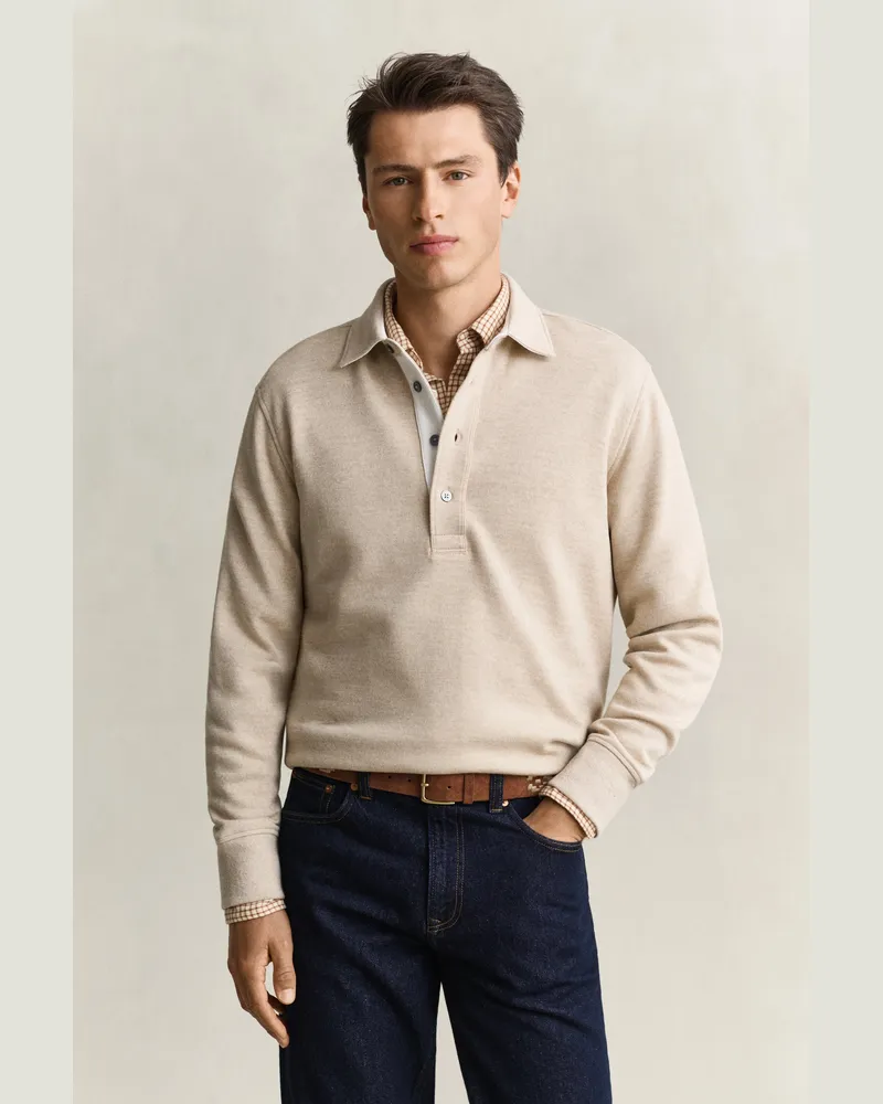 Gant Herren Rugger aus Wollmischung OAT MELANGE Oat