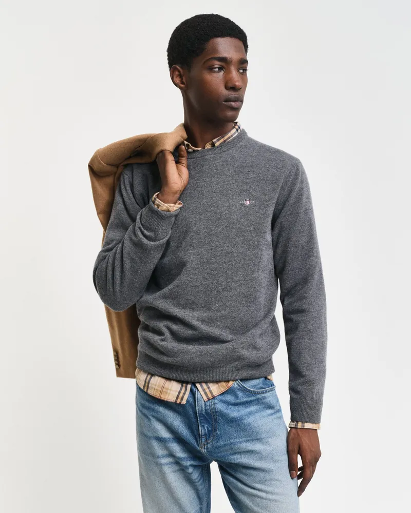 Gant Herren Superfine Lambswool Rundhalspullover 