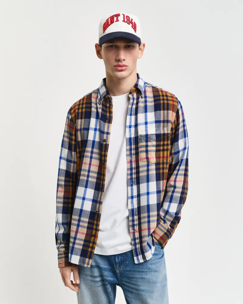 Gant Herren Regular Fit Twill Hemd mit Karomuster 