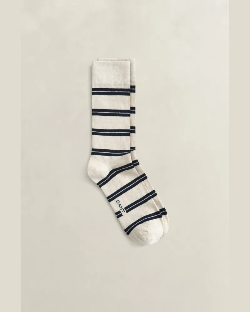 Gant Herren Gestreifte Socken CREAM MELANGE Cream