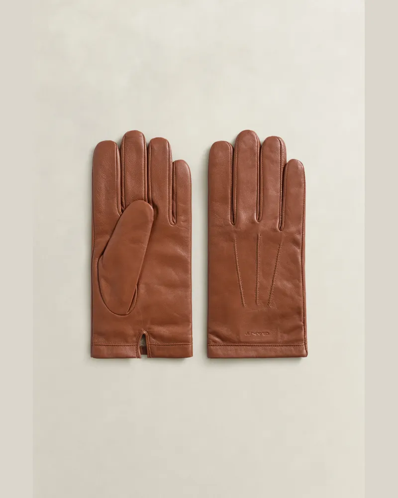 Gant Herren Lammlederhandschuhe mit Kaschmirfutter COGNAC Cognac