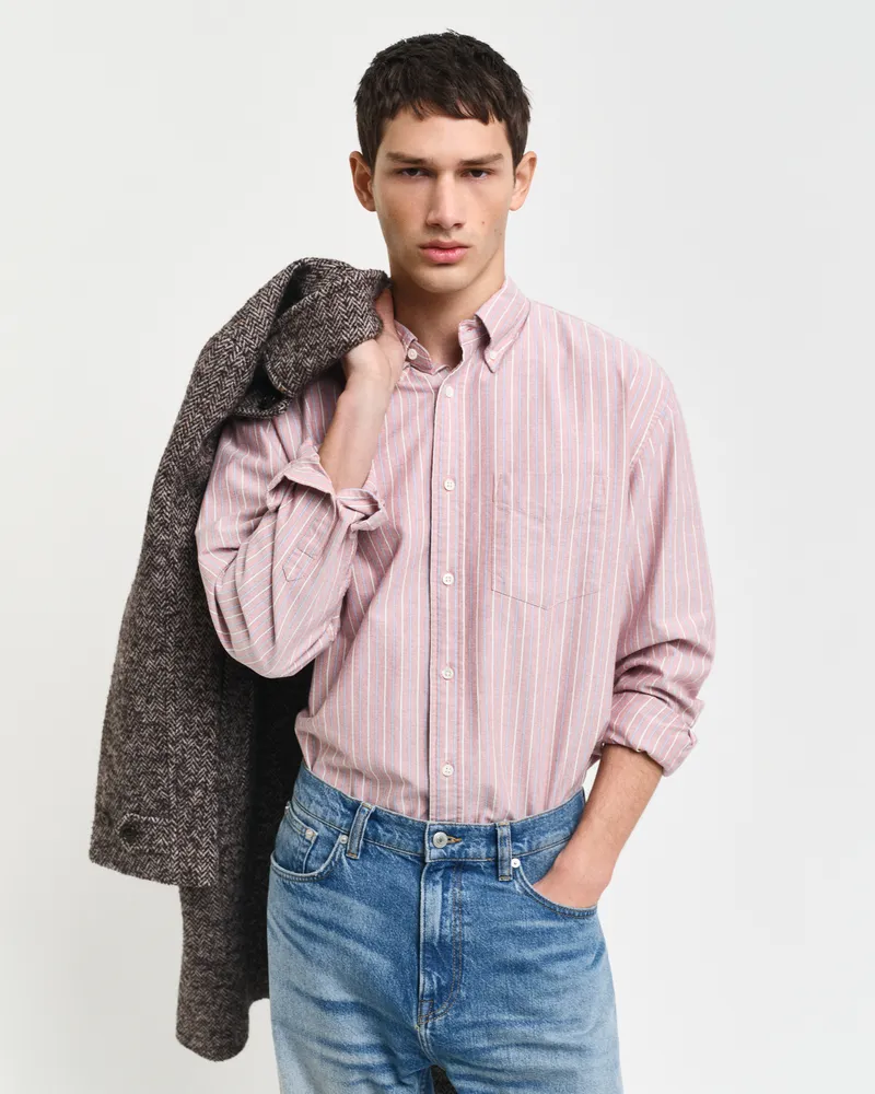 Gant Herren Relaxed Fit Heritage Oxford-Hemd mit Streifen 