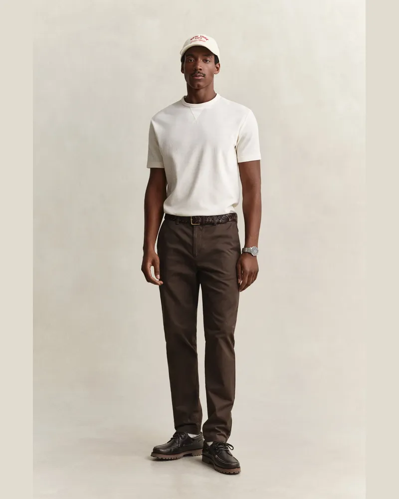 Gant Herren Elegante Slim Fit Chinohose SHADOW Braun Shadow