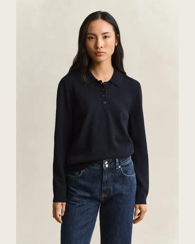 Gant Damen Rugger-Pullover aus Lambswool EVENING Blau Evening