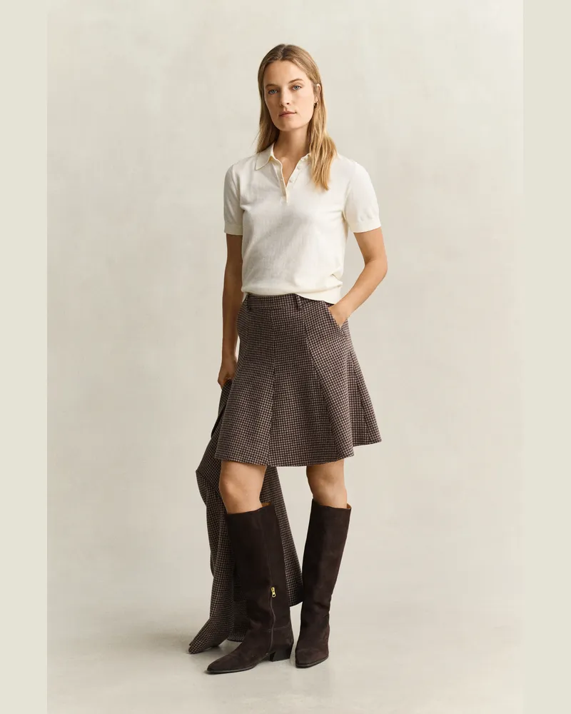 Gant Damen Ausgestellter Houndstooth Rock FADED TAUPE Faded
