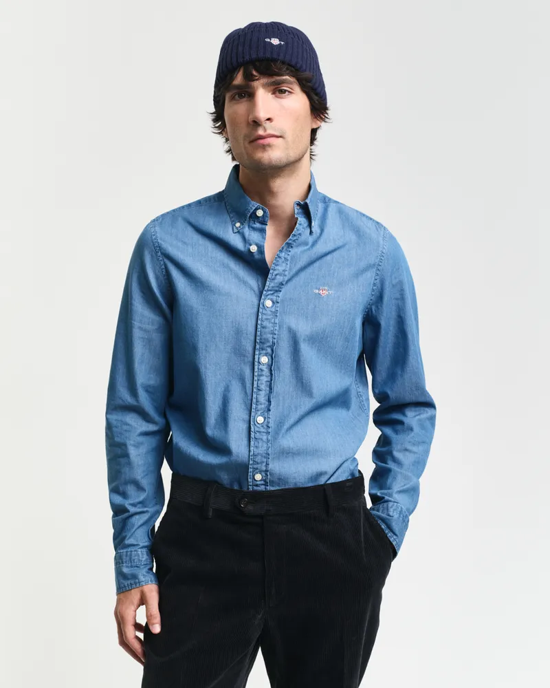 Gant Herren Slim Fit Indigo Hemd 