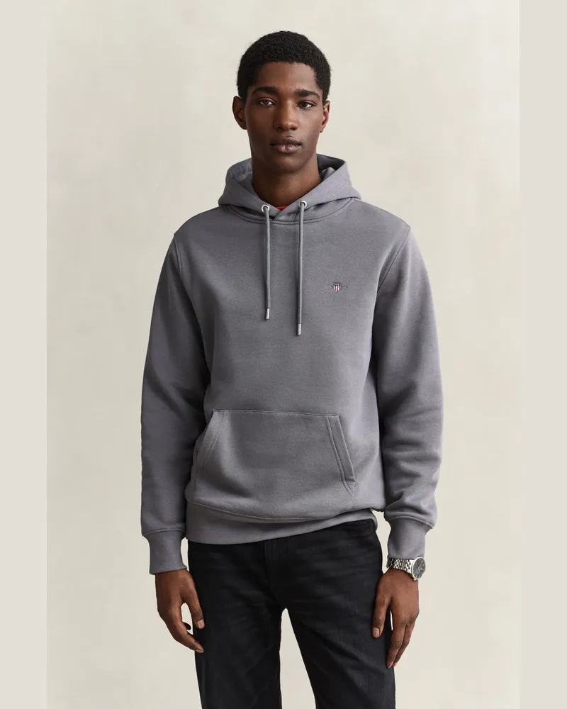 Gant Herren Shield Hoodie MID Grau Mid