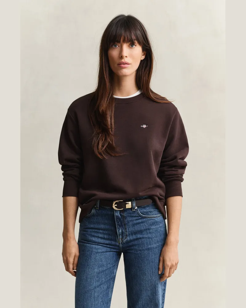Gant Damen Shield Sweatshirt DEEP Braun Deep