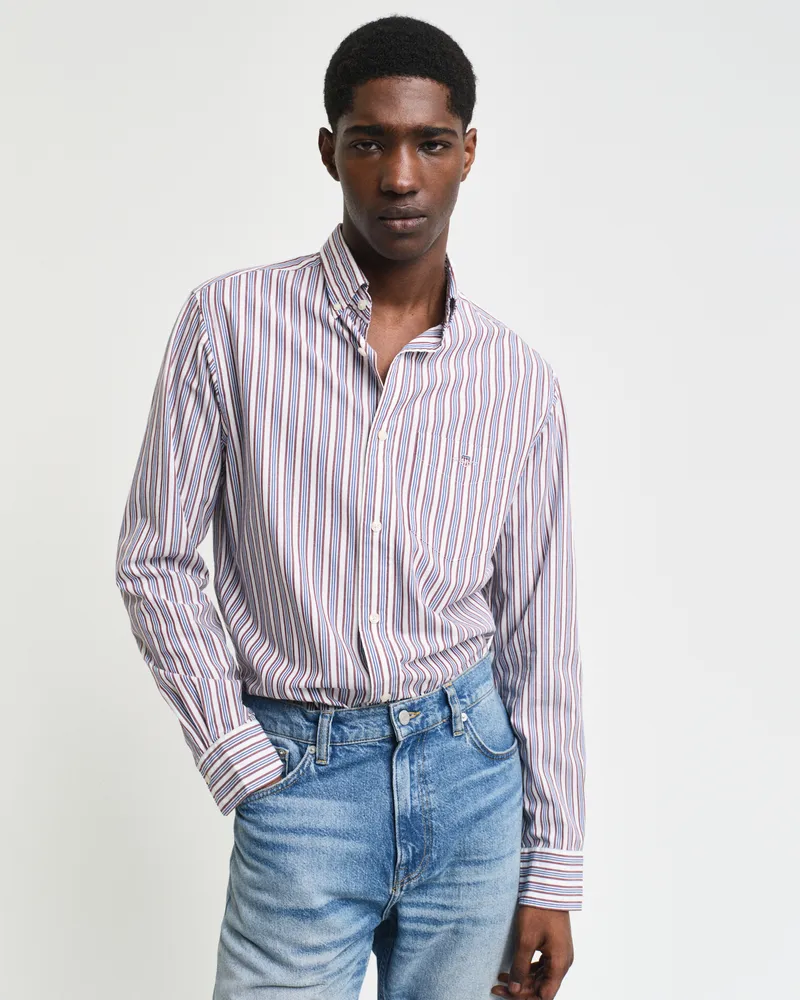 Gant Herren Regular Fit Popeline Hemd mit Streifen 